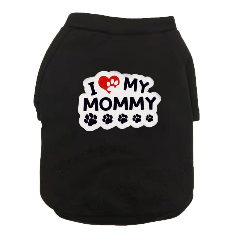 I LOVE MY MOMMY Naminių šunų drabužiai mažiems, vidutiniams dideliems šunims Medvilninis megztinis su gobtuvu Karšta Parduodu šiltą dvikojų naminių gyvūnėlių striukę