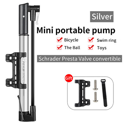 WEST BIKING velosipēda sūknis 160 PSI pārnēsājams viegls alumīnija sakausējums Schrader Presta vārsta rokturis, priekšējās dakšas velosipēda sūknis