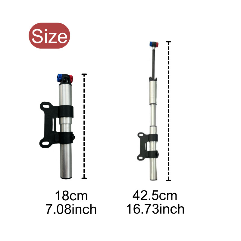 Mini velosipēda sūknis 120PSI slēptās šļūtenes riteņbraukšanas rokas sūknis velosipēda piepūšanai alumīnija sakausējums, nodilumizturīgs pārnēsājams AV FV sūknim