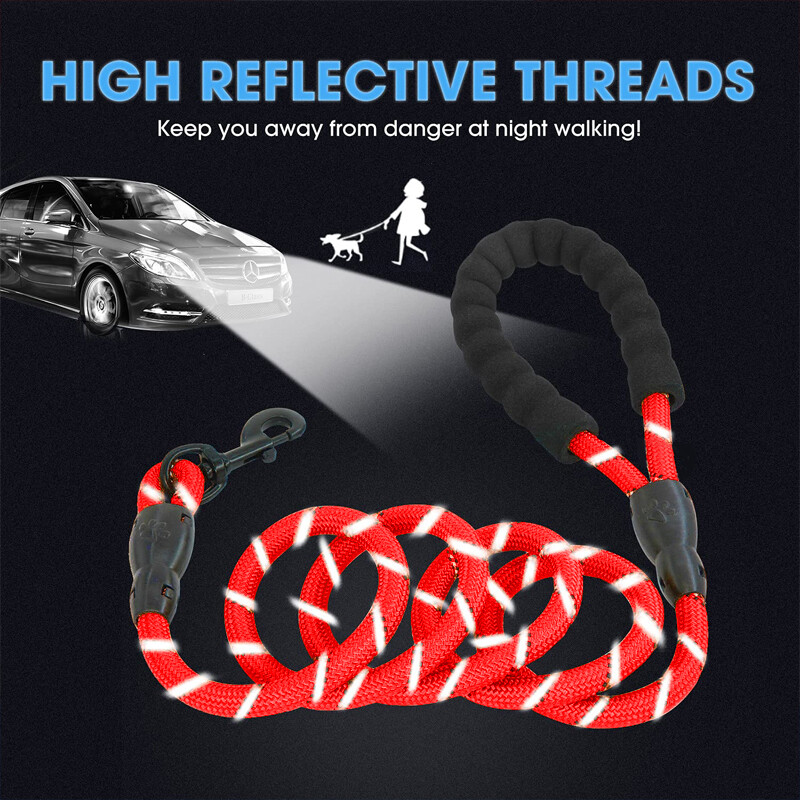 120/150/200/300 cm Mājdzīvnieku atstarojoša vilces virve Maza un vidēja izmēra daudzkrāsu suņu ķēde, sūklis, rokturis, suņu pavada mājdzīvnieku produkti