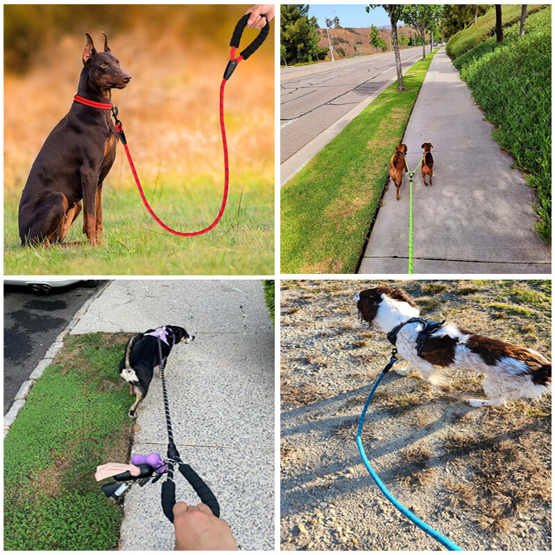 120/150/200/300 cm Mājdzīvnieku atstarojoša vilces virve Maza un vidēja izmēra daudzkrāsu suņu ķēde, sūklis, rokturis, suņu pavada mājdzīvnieku produkti