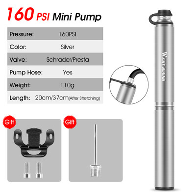 WEST BIKING dviračio siurblys Mini nešiojamas MTB plento dviračių pripūtimas Presta Schrader vožtuvo prailginimo žarna dviračių priedai