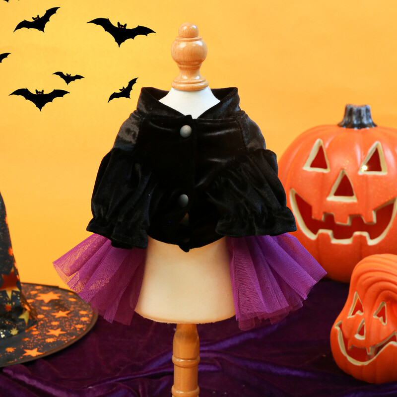 1 gab. Mājdzīvnieku apģērbs kaķu rudens/ziemas Helovīnam Mazās raganiņas kāzu kleita Princeses kleita, kas piemērota maziem un vidējiem suņiem