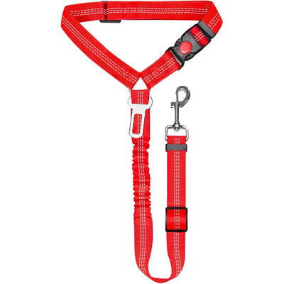 Neilona suņu pavadas automašīnas drošības josta ar atstarojošu sloksni, apļveida elastīgu, izstieptu mājdzīvnieku pavadu suņiem