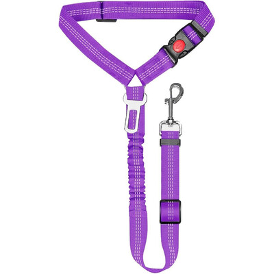 Neilona suņu pavadas automašīnas drošības josta ar atstarojošu sloksni, apļveida elastīgu, izstieptu mājdzīvnieku pavadu suņiem