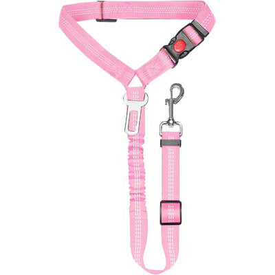 Neilona suņu pavadas automašīnas drošības josta ar atstarojošu sloksni, apļveida elastīgu, izstieptu mājdzīvnieku pavadu suņiem