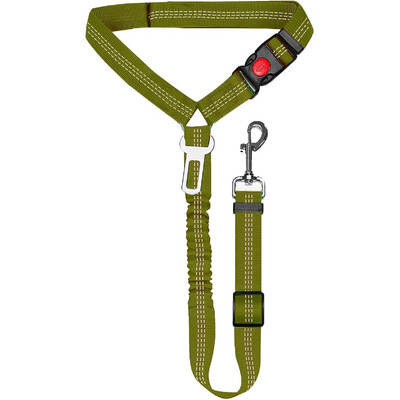 Neilona suņu pavadas automašīnas drošības josta ar atstarojošu sloksni, apļveida elastīgu, izstieptu mājdzīvnieku pavadu suņiem