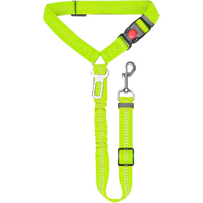 Neilona suņu pavadas automašīnas drošības josta ar atstarojošu sloksni, apļveida elastīgu, izstieptu mājdzīvnieku pavadu suņiem