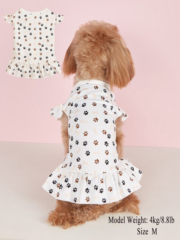 Q16 Pavasara un vasaras plānās daļas kaķis kaķēns mazs lidojošs piedurkņu kleita suns divu pēdu apģērbs kaķēns truša suns kleita