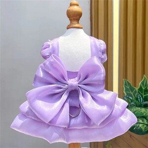 Luksusa meiteņu kleita suņu ravēšanai vasarā 7 krāsas tauriņš Princeses suns apģērbs D veida gredzens kaķu balles kleitas maziem suņiem Bišona svārki