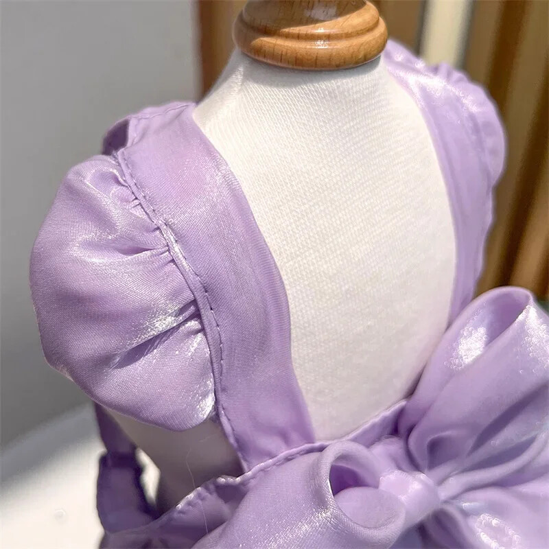 Luksusa meiteņu kleita suņu ravēšanai vasarā 7 krāsas tauriņš Princeses suns apģērbs D veida gredzens kaķu balles kleitas maziem suņiem Bišona svārki