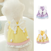 Vasariniai rūbai augintiniams Mieli Bowknot Suknelės Katės Minkštos Princesės Suknelės Čihuahua Jorkietės Ploni saldūs sijonai Šuniuko kostiumai Naminių gyvūnėlių reikmenys