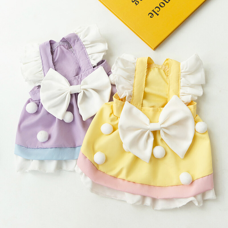 Vasariniai rūbai augintiniams Mieli Bowknot Suknelės Katės Minkštos Princesės Suknelės Čihuahua Jorkietės Ploni saldūs sijonai Šuniuko kostiumai Naminių gyvūnėlių reikmenys