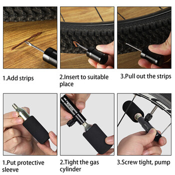 WEST BIKING 2 σε 1 Mini Bike Pump CO2 Inflator Bicycle Tubeless Tire Repair Pump Presta & Schrader Valve MTB Cycling Air Pump