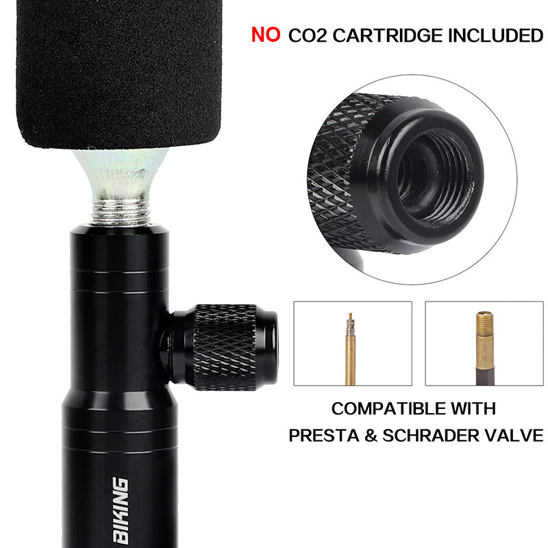 WEST BIKING 2 in 1 Mini dviračio siurblys CO2 pripūtimo dviračio bekamerės padangos remonto įrankis Presta & Schrader Valve MTB dviračių oro siurblys