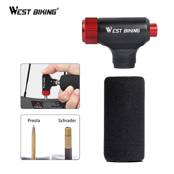 Μίνι αντλία WEST BIKING CO2 Ποδήλατο Fast Air Inflator Portable Hand Pump Schrader & Presta Valve Adapter Cycling MTB Bike Pump