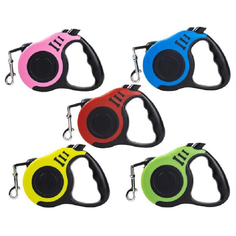 3 m 5 m 12/30 kg šuns pavadėlis, ištraukiamas ruletės antkaklis mažiems dideliems šunims Priedai Reguliuojamas patvarus vaikščiojimas pėsčiomis buldogo virvė