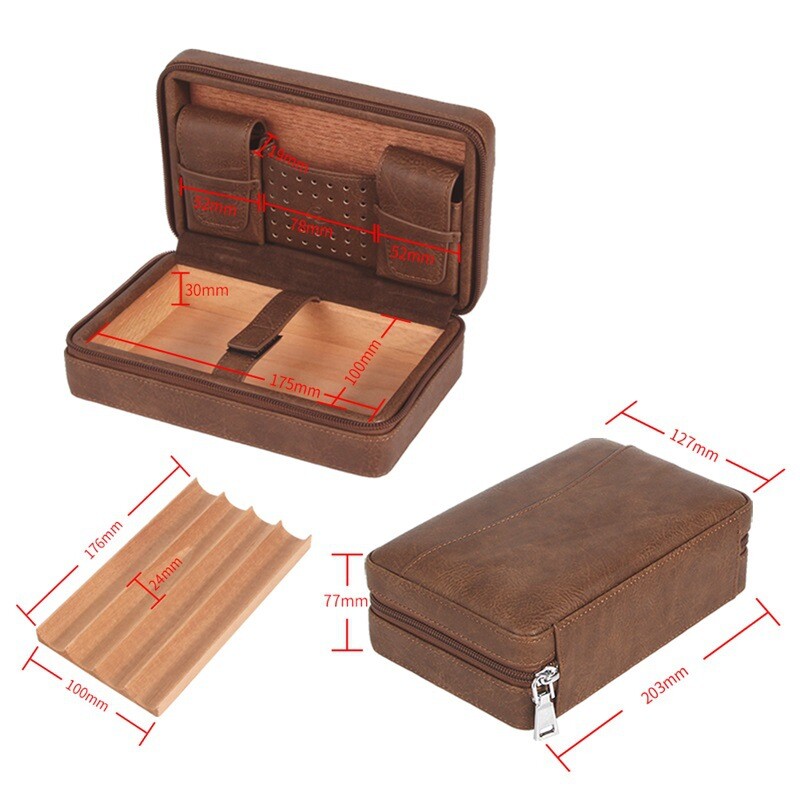 GALINER ciedra koka cigāru kaste, retro cigarešu kaste, cigāru uzglabāšana, pārnēsājams ceļojumu gaisa mitrinātājs