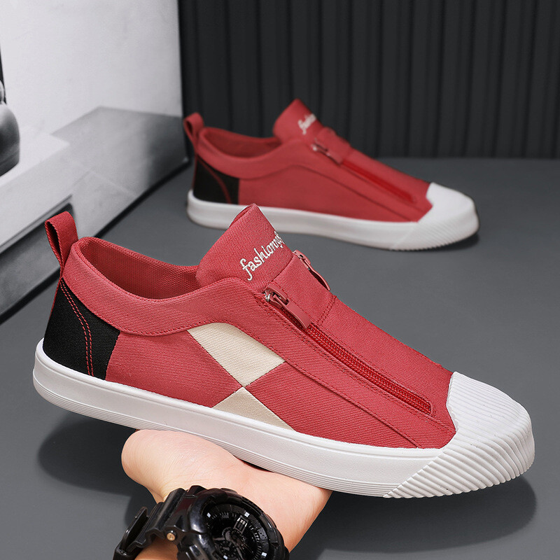 Kanvas vīriešu apavi 2024. gada vasarā jaunas elpojošas kedas sportam un atpūtai vīriešu slinks braukšanas apavi ar slip-on