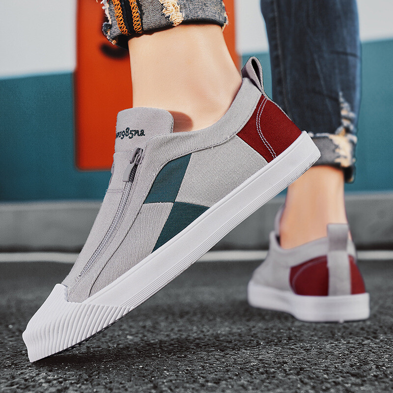 Kanvas vīriešu apavi 2024. gada vasarā jaunas elpojošas kedas sportam un atpūtai vīriešu slinks braukšanas apavi ar slip-on