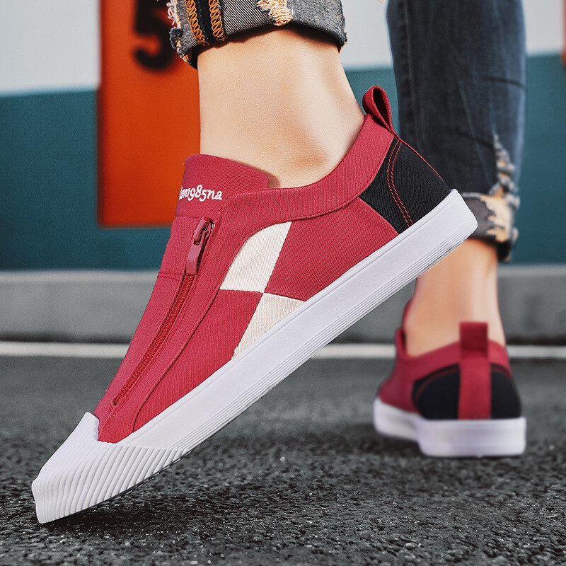 Kanvas vīriešu apavi 2024. gada vasarā jaunas elpojošas kedas sportam un atpūtai vīriešu slinks braukšanas apavi ar slip-on