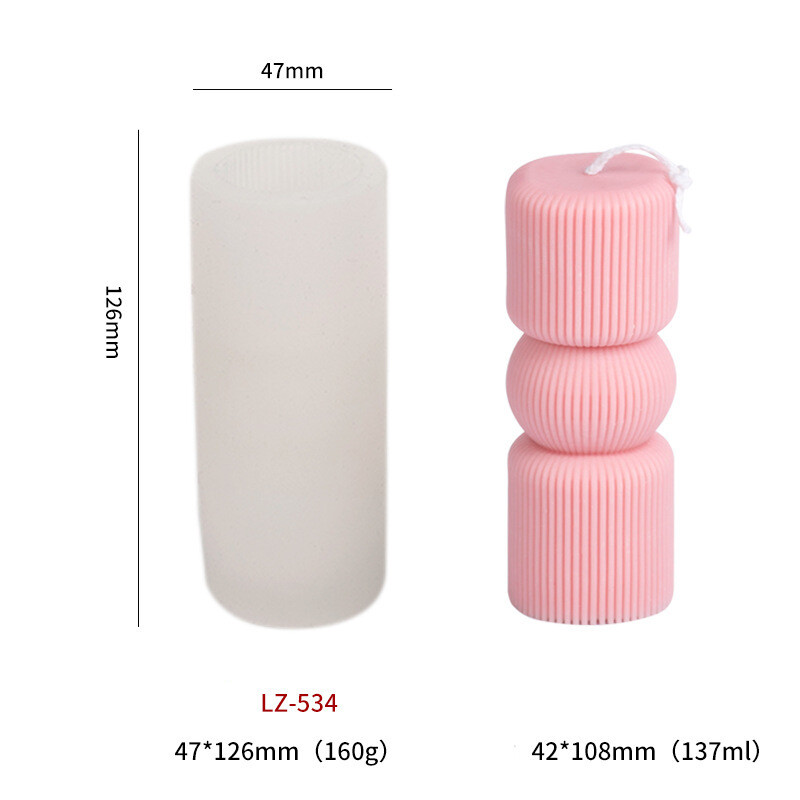 Sanxini silindriline lõhnaküünal silikoonvorm DIY vertikaalmuster geomeetriline krohv difuusor kivi ornament küünal lihvimistööriist