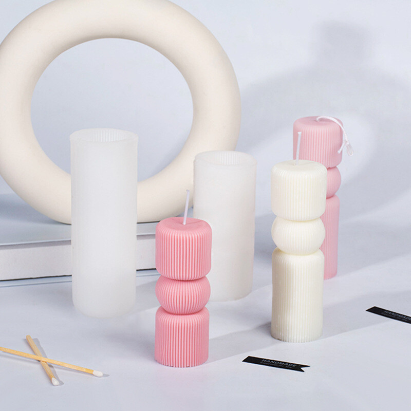 Sanxini silindriline lõhnaküünal silikoonvorm DIY vertikaalmuster geomeetriline krohv difuusor kivi ornament küünal lihvimistööriist