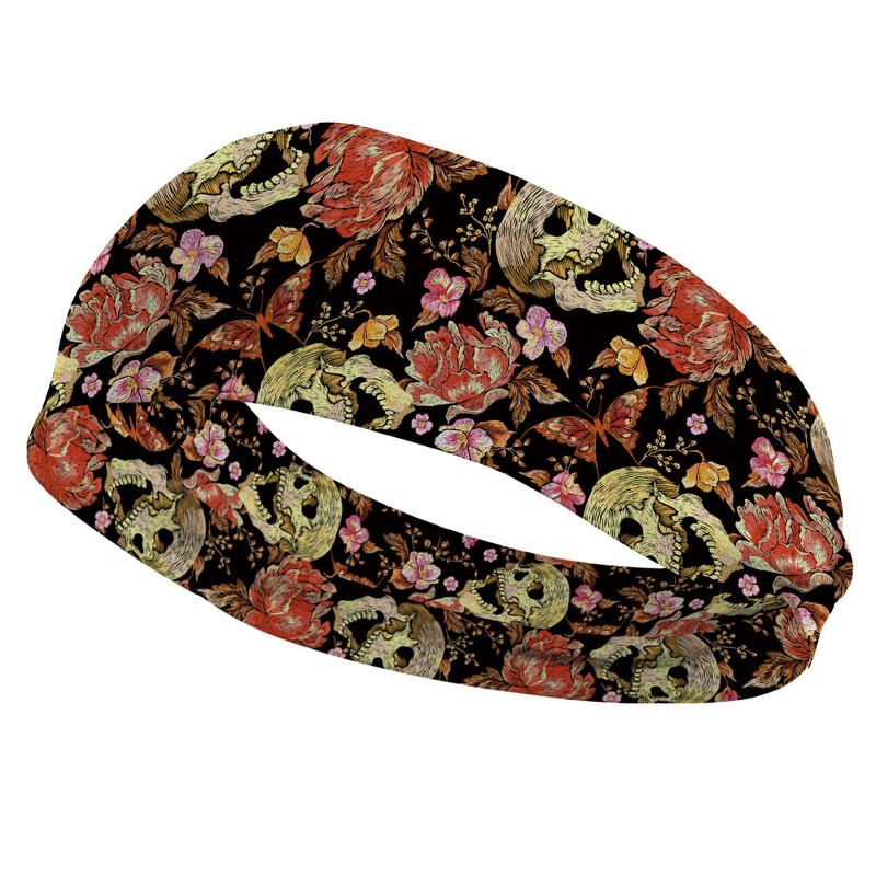 Krāsaina galvas saite, unisex elastīga galvas saite, apdrukāta galvas saite, sporta galvas saite, Eiropas un Amerikas retro