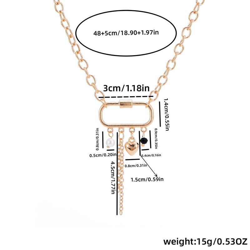 Mingcheng prekogranična vruća rasprodaja vanjskotrgovinska imitacija bisernog srca s resicama planinska kopča ogrlica vrhunska moda za putovanje na posao ženski lanac za ključnu kost