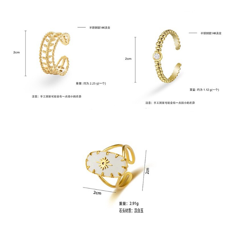 Prancūziškas romantiškas titano plieno žiedas moteriškas paauksuotas neblunkantis tarpvalstybinis ankstyvo rudens aukštos kokybės rankų darbo papuošalas nerūdijančio plieno žiedas