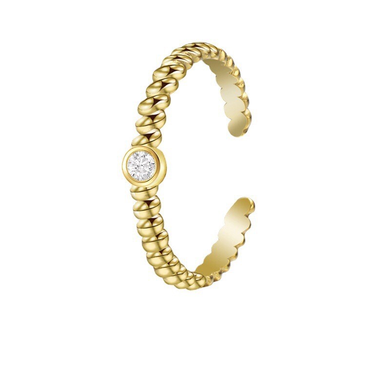 Prancūziškas romantiškas titano plieno žiedas moteriškas paauksuotas neblunkantis tarpvalstybinis ankstyvo rudens aukštos kokybės rankų darbo papuošalas nerūdijančio plieno žiedas