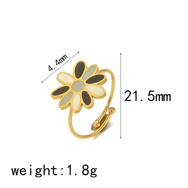 Бохемски стил 18-каратово злато капка масло пръстен от титанова стомана женски ретро ниша пръстен от висококачествена неръждаема стомана на едро