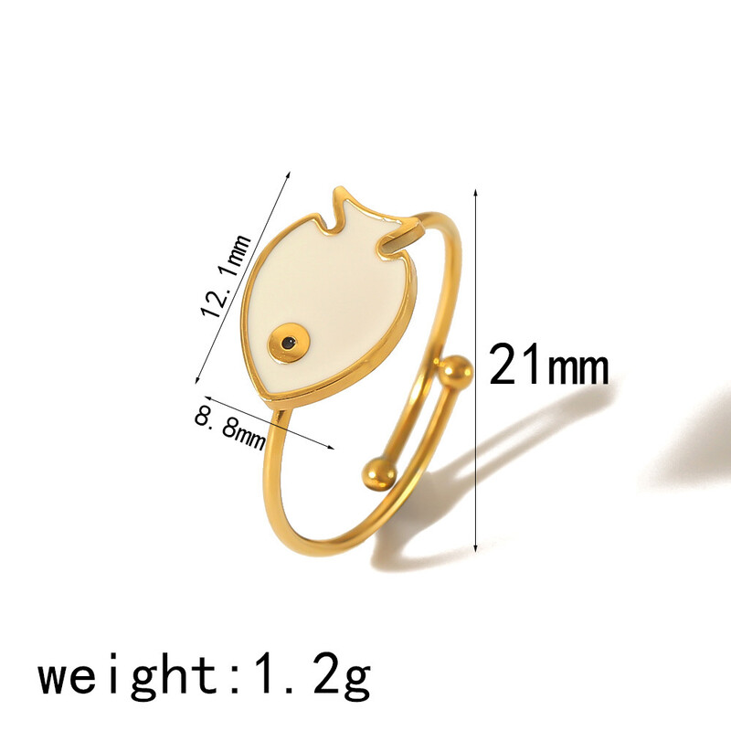 Бохемски стил 18-каратово злато капка масло пръстен от титанова стомана женски ретро ниша пръстен от висококачествена неръждаема стомана на едро