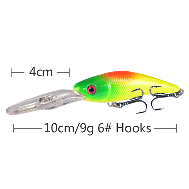 Minnow Long Tongue Board Momeală de scufundare adâncă 9g10cm Nalucă bionică Somn cu cocoș pește mandarină Bass Momeală all-eating