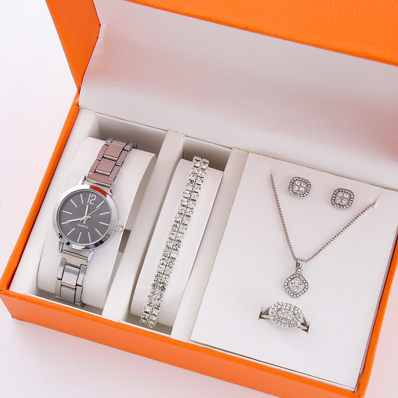 5 бр./компл. Нов горещо продаван моден комплект от висок клас, осеян с диаманти, свеж ретро малък зелен комплект часовници