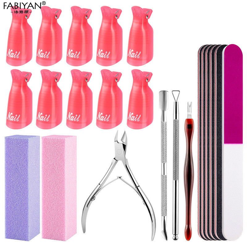Set alata za manikuru Odstranjivač noktiju Čelične škare Turpija za nokte Spužva Blok za uklanjanje noktiju Rašpica Set za prekograničnu manikuru