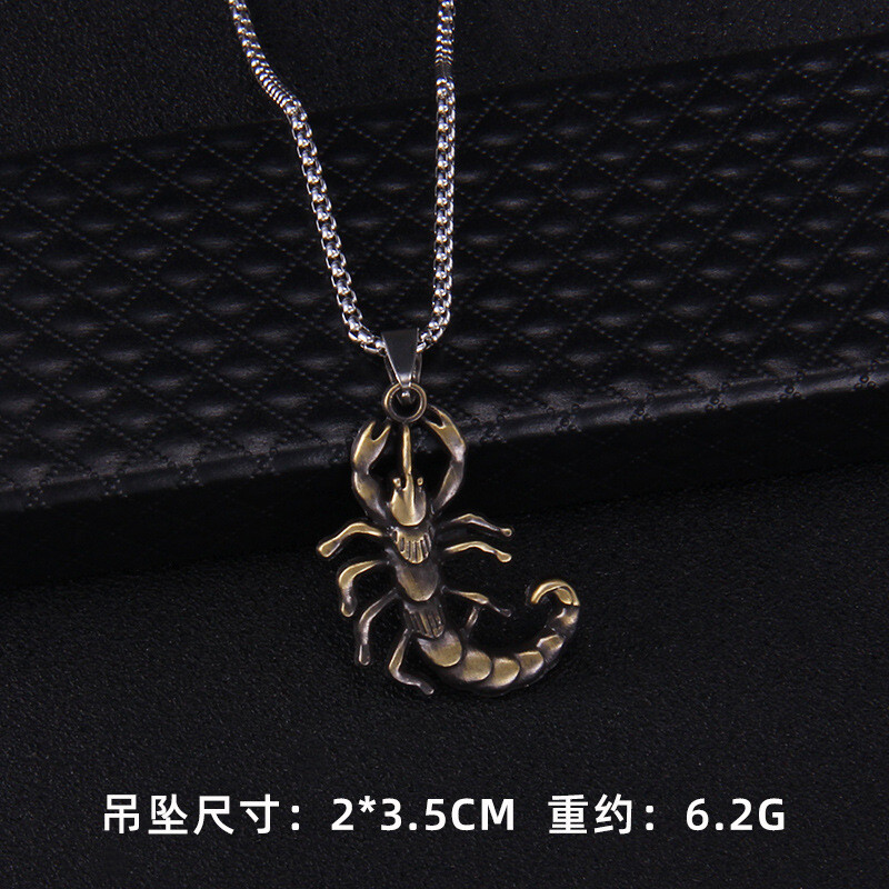 Tarpvalstybinė užsienio prekyba retro skorpionas nerūdijančio plieno karoliai didmeninė prekyba Europos ir Amerikos asmenybės nišos dizainas Skorpiono ilgas pakabukas