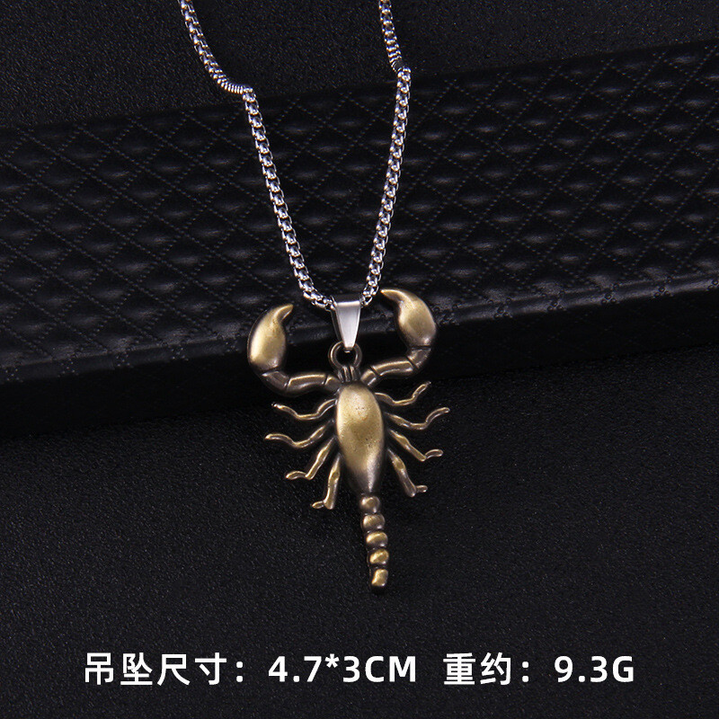 Tarpvalstybinė užsienio prekyba retro skorpionas nerūdijančio plieno karoliai didmeninė prekyba Europos ir Amerikos asmenybės nišos dizainas Skorpiono ilgas pakabukas