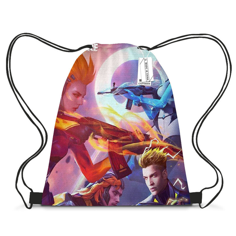 Free Fire Battle Royale подарък чанта чанта с шнур чанта с шнур висулка малка платнена чанта чанта за съхранение на различни предмети преносима