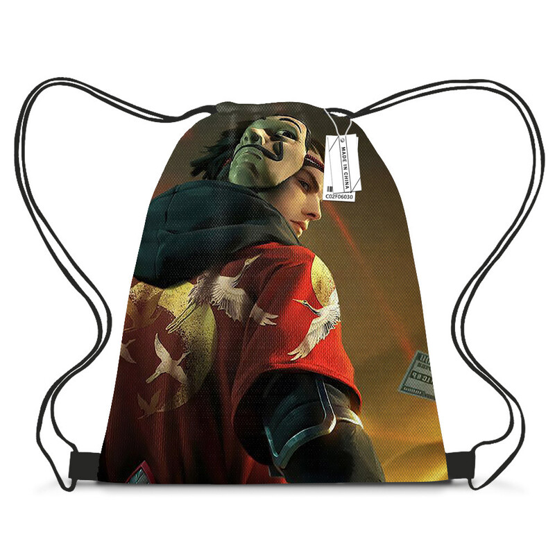 Free Fire Battle Royale подарък чанта чанта с шнур чанта с шнур висулка малка платнена чанта чанта за съхранение на различни предмети преносима