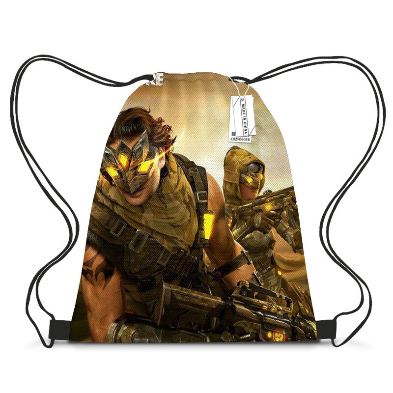 Free Fire Battle Royale подарък чанта чанта с шнур чанта с шнур висулка малка платнена чанта чанта за съхранение на различни предмети преносима