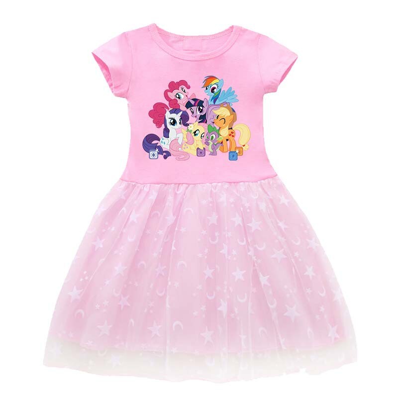 Pony tinklinis sijonas mergaitei vasarinis sijonas trumpomis rankovėmis vaikiškas sijonas 35002