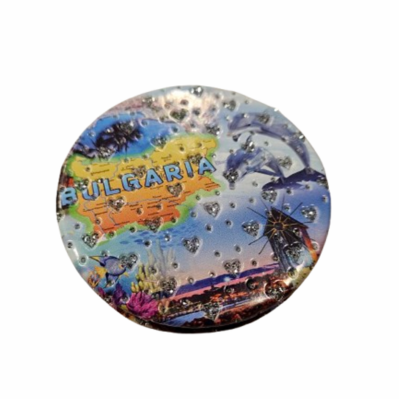 Джобно огледало България, Еко кожа, Кръгло, Многоцветно