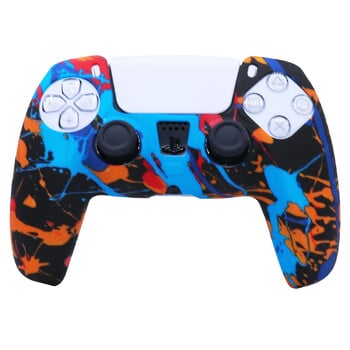 PS5 Silicone Cover Game Handle Silicone Cover Camouflage Cover Watermark Cover Προστατευτικό κάλυμμα Σπρέυ με αίσθηση λαδιού Κάλυμμα ακουαρέλας PS5 Αξεσουάρ