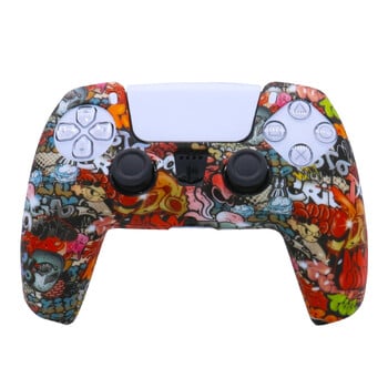 PS5 Silicone Cover Game Handle Silicone Cover Camouflage Cover Watermark Cover Προστατευτικό κάλυμμα Σπρέυ με αίσθηση λαδιού Κάλυμμα ακουαρέλας PS5 Αξεσουάρ