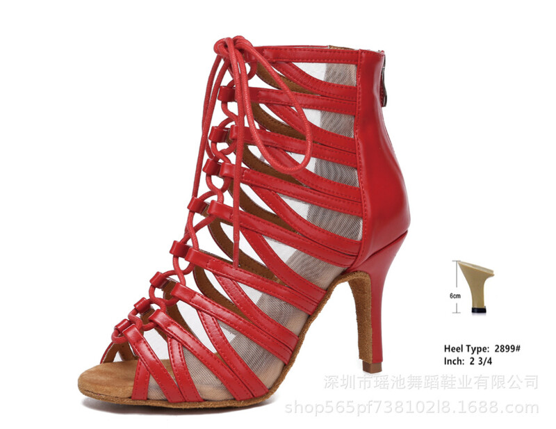 Yaochi истински червени дамски възрастни секси риба уста салса латино ча-ча модерен джаз танц бачата