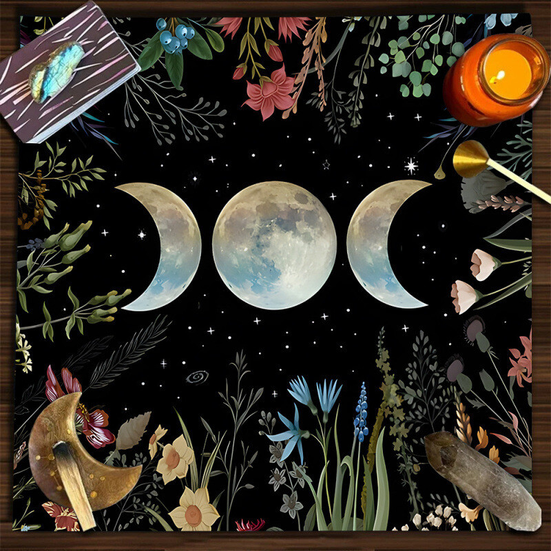 Taro staltiesė stora aksominė korta taro korta spaudimui gyvos nuotraukos fonas audinys ceremonija audinys taro korta taro mėnulio fazė