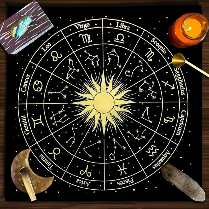 Taro staltiesė stora aksominė korta taro korta spaudimui gyvos nuotraukos fonas audinys ceremonija audinys taro korta taro mėnulio fazė