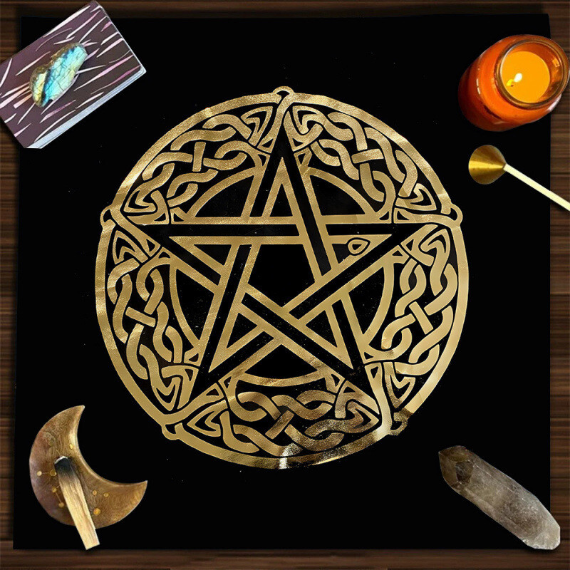 Taro staltiesė stora aksominė korta taro korta spaudimui gyvos nuotraukos fonas audinys ceremonija audinys taro korta taro mėnulio fazė