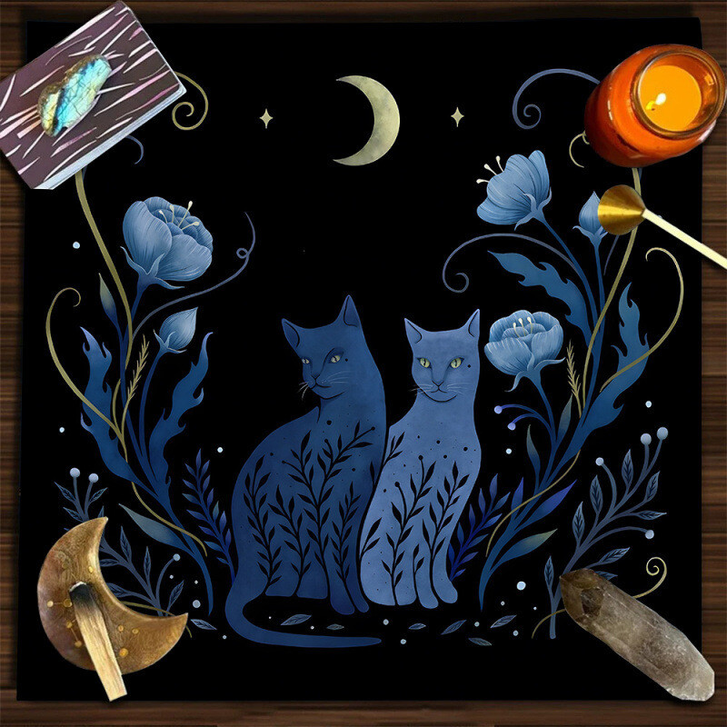 Taro staltiesė stora aksominė korta taro korta spaudimui gyvos nuotraukos fonas audinys ceremonija audinys taro korta taro mėnulio fazė